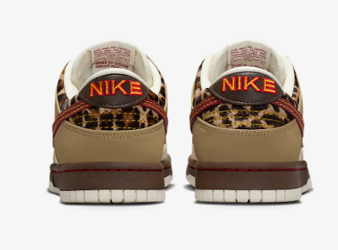 Nike Dunk Low – Cream / Dark Beetroot / Leopard (Unisex)