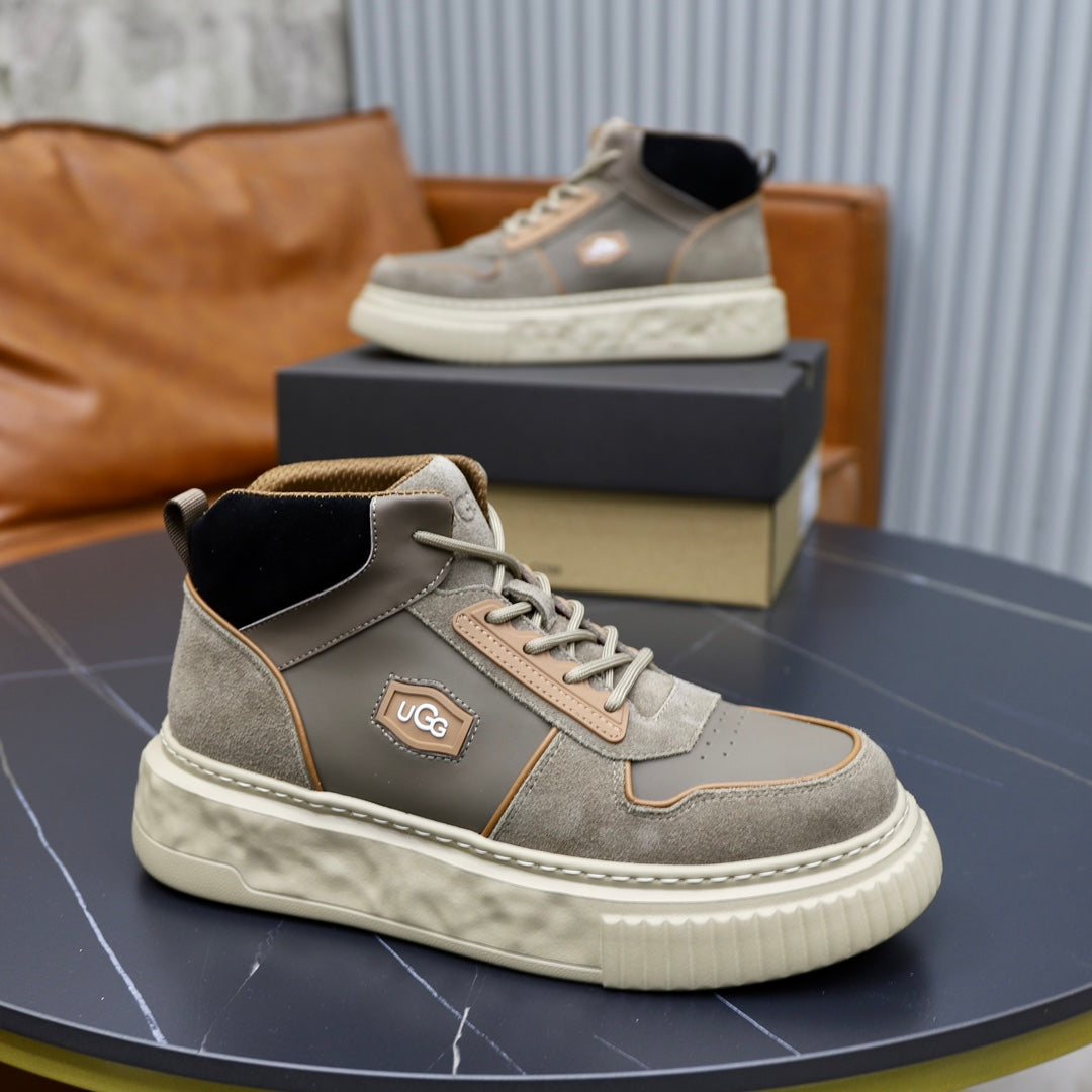UGG Men's Slate Grey Suede & Leather High-Top Sneaker