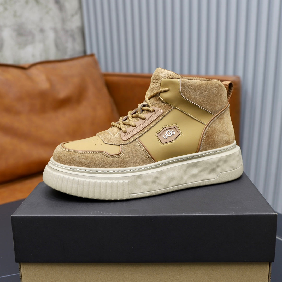 UGG Men's Camel Suede & Leather High-Top Sneaker
