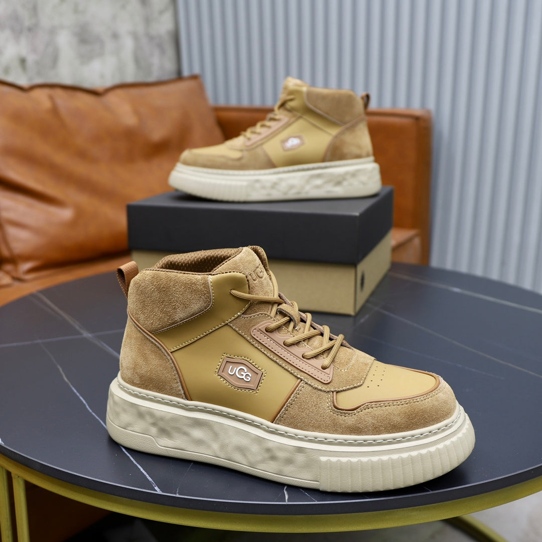 UGG Men's Camel Suede & Leather High-Top Sneaker