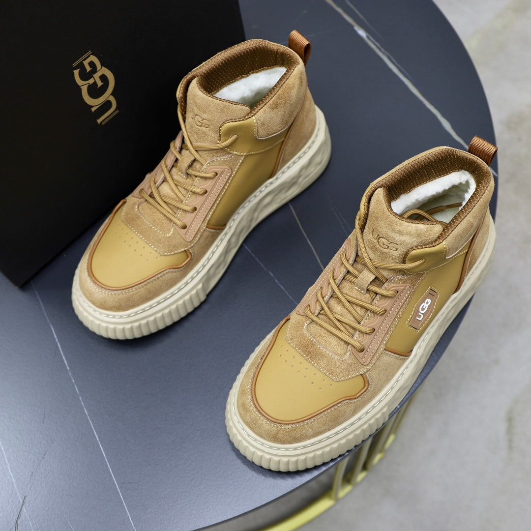UGG Men's Camel Suede & Leather High-Top Sneaker