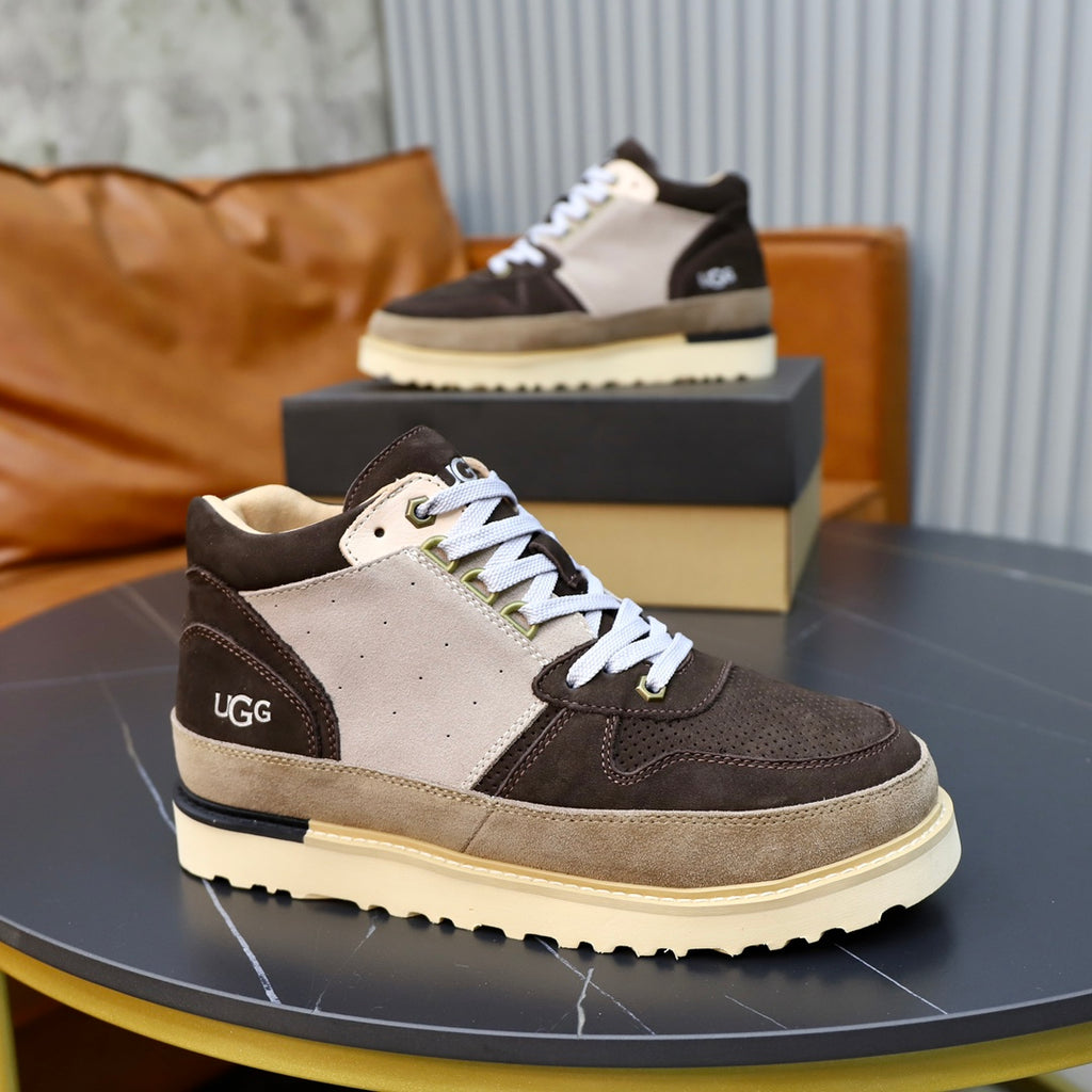 UGG Men's Dark Brown & Grey High-Top Sneaker