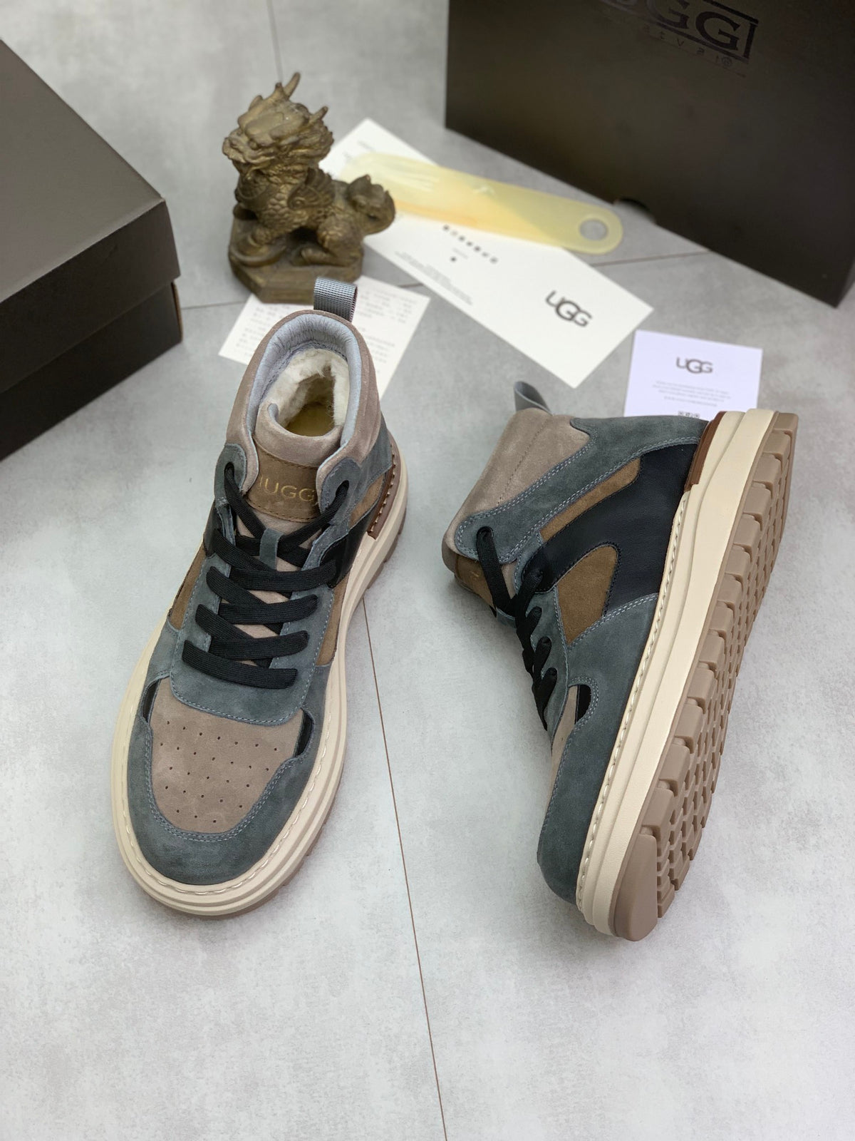 UGG Men's Slate Blue & Taupe Multi-Panel High-Top Sneaker