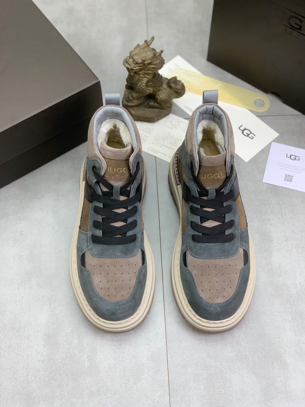 UGG Men's Slate Blue & Taupe Multi-Panel High-Top Sneaker