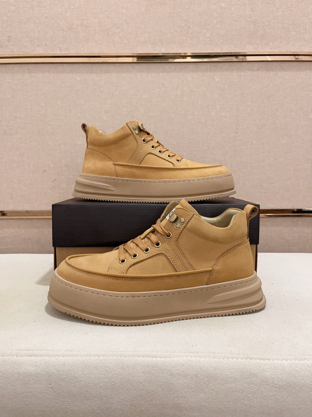 UGG Men's Wheat Nubuck Platform High-Top Sneaker