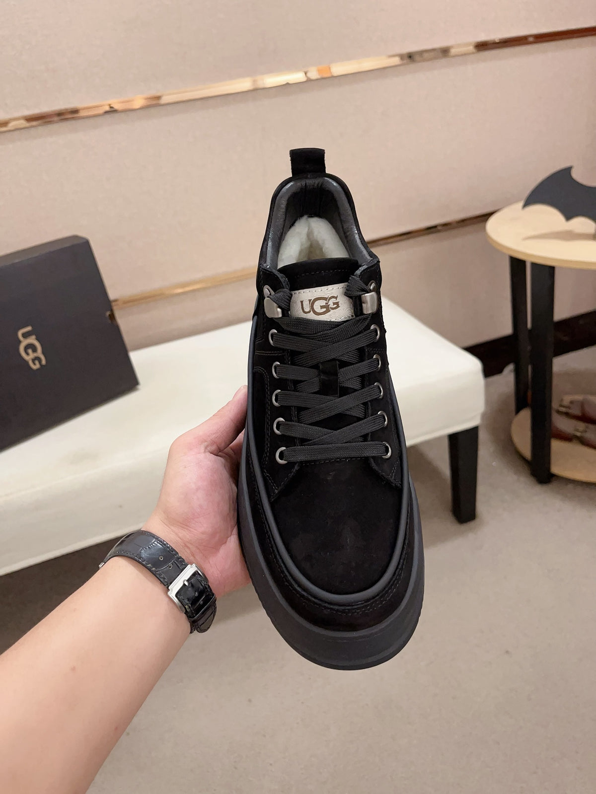 UGG Men's All-Black Suede Low-Top Sneaker