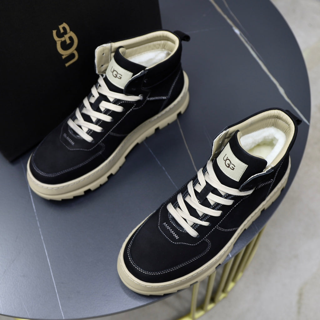 UGG Men's Black Suede High-Top Sneaker Boot