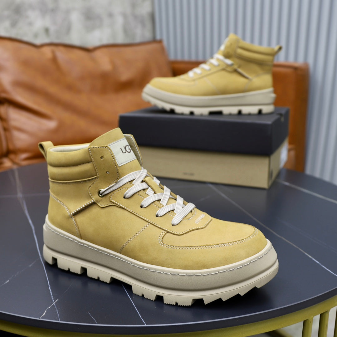 UGG Men's Chartreuse Leather High-Top Sneaker Boot