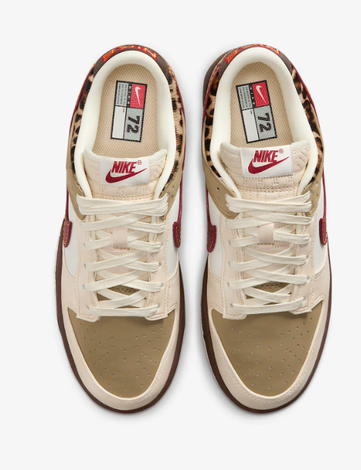 Nike Dunk Low – Cream / Dark Beetroot / Leopard (Unisex)
